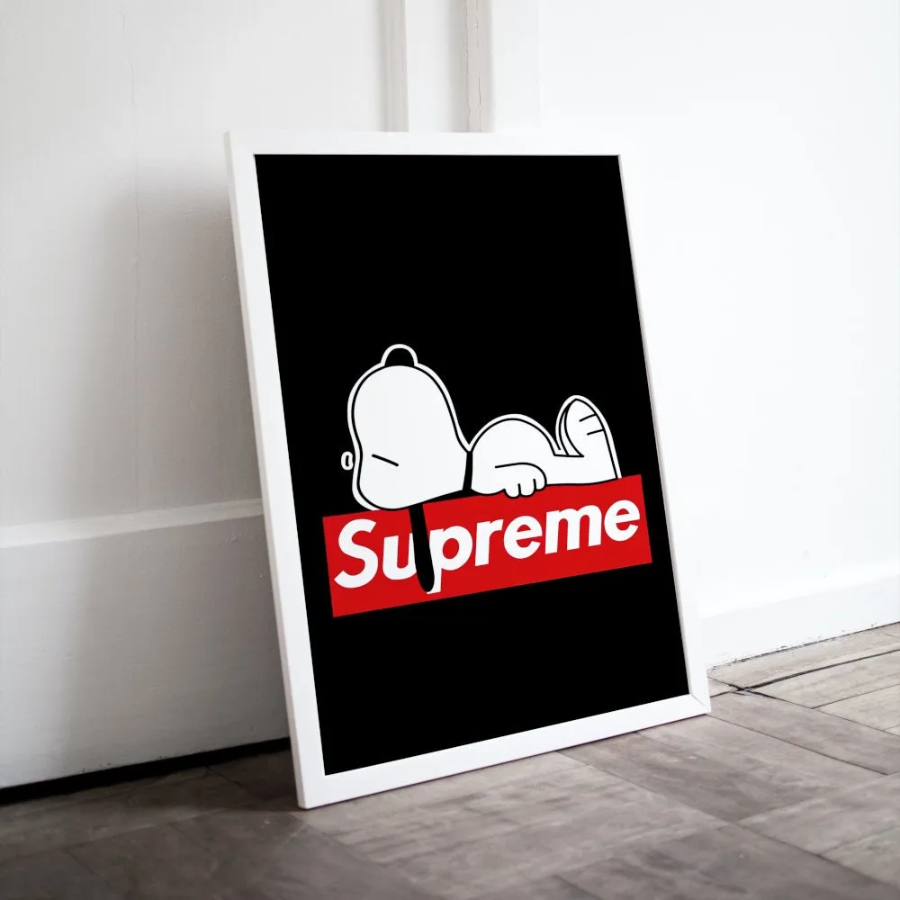 Supreme Snoopy Poster PRINTABLE WALL ART, Hypebeast Poster, Streetwear Art, Modern Wall Art, Pop Culture Wall Art, Sporty Print, Snoopy Wall Art