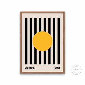 Venus Poster INSTANT DOWNLOAD Art Print, Solar System Poster, Indie Room Décor, Astronomy Poster, Science Wall Art, Space Poster, Bauhaus Minimal