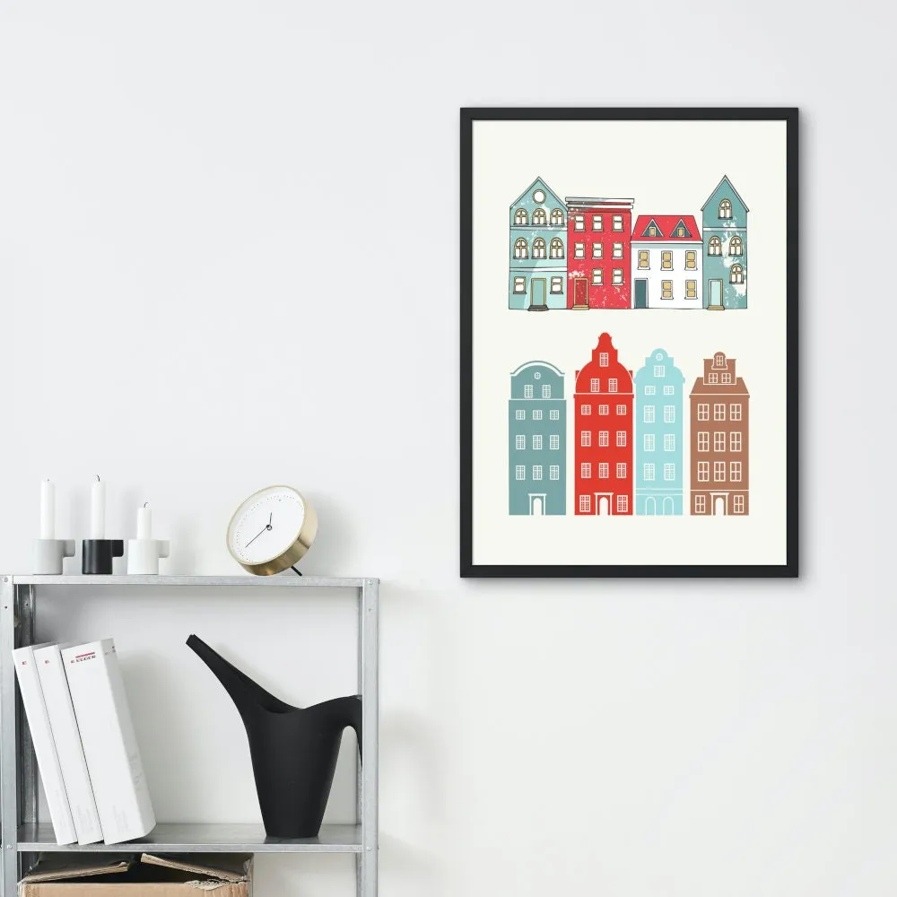 Vintage Amsterdam Poster INSTANT DOWNLOAD Art Print, City Living Wall Art, Travel Art Print, Famous Places, Retro Travel Posters, Dutch