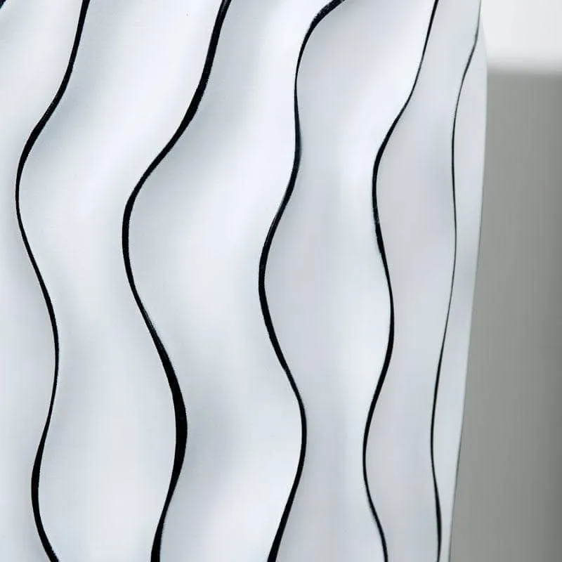 White & Black Ripple Vase - 90cm